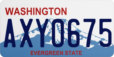 WA license plate AXY0675