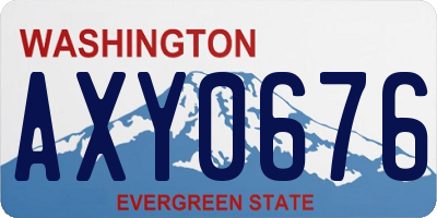 WA license plate AXY0676