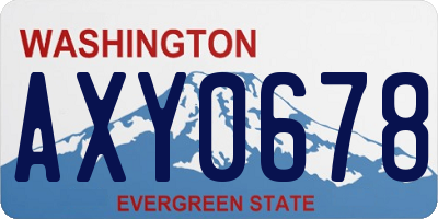 WA license plate AXY0678