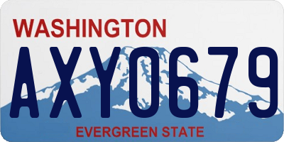 WA license plate AXY0679