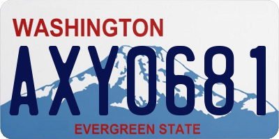 WA license plate AXY0681