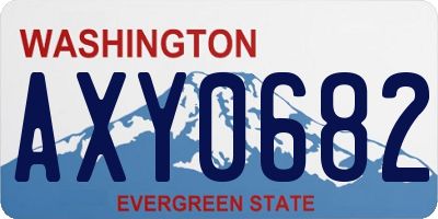 WA license plate AXY0682