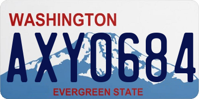 WA license plate AXY0684