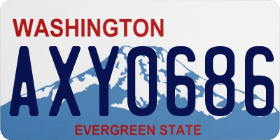 WA license plate AXY0686