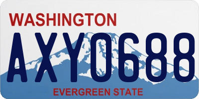 WA license plate AXY0688