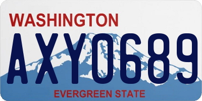 WA license plate AXY0689