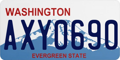WA license plate AXY0690