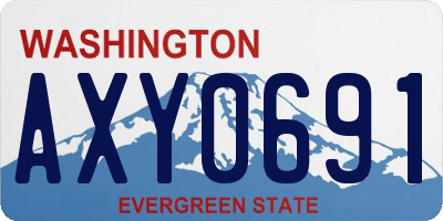 WA license plate AXY0691