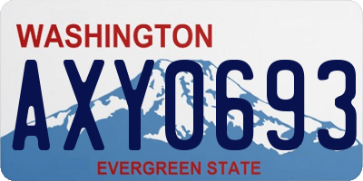 WA license plate AXY0693