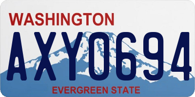 WA license plate AXY0694