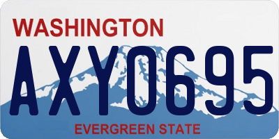 WA license plate AXY0695