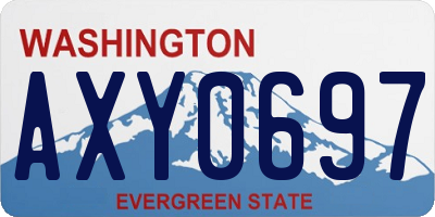 WA license plate AXY0697