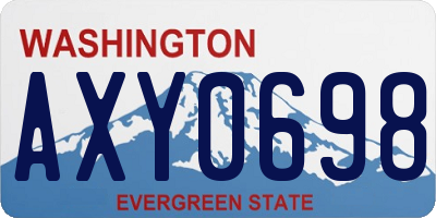 WA license plate AXY0698