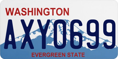 WA license plate AXY0699