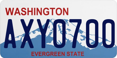 WA license plate AXY0700
