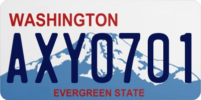 WA license plate AXY0701
