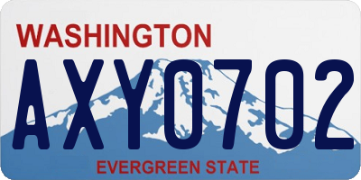 WA license plate AXY0702