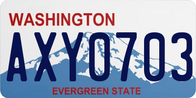 WA license plate AXY0703