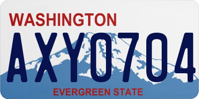 WA license plate AXY0704