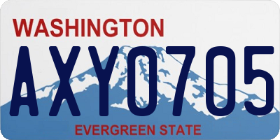 WA license plate AXY0705