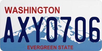 WA license plate AXY0706