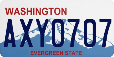 WA license plate AXY0707