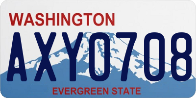 WA license plate AXY0708