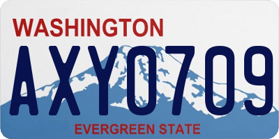 WA license plate AXY0709