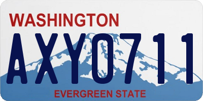 WA license plate AXY0711