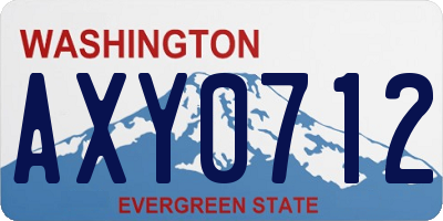 WA license plate AXY0712