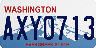 WA license plate AXY0713