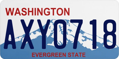 WA license plate AXY0718