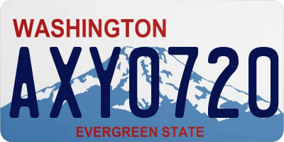 WA license plate AXY0720