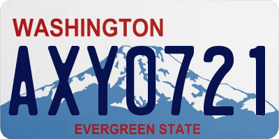WA license plate AXY0721