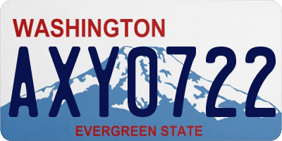WA license plate AXY0722