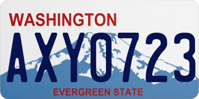 WA license plate AXY0723