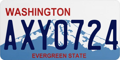 WA license plate AXY0724