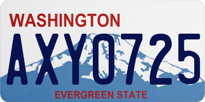 WA license plate AXY0725
