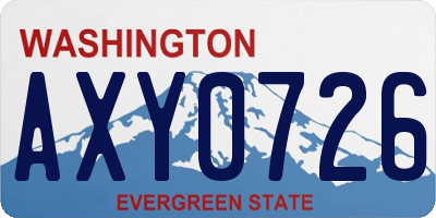 WA license plate AXY0726