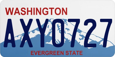 WA license plate AXY0727