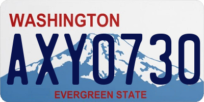 WA license plate AXY0730
