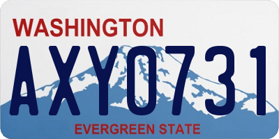 WA license plate AXY0731