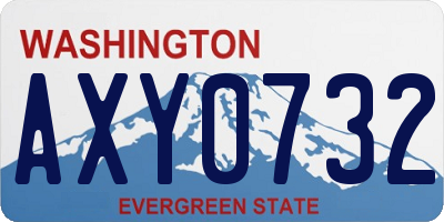 WA license plate AXY0732