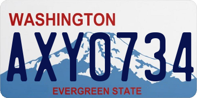 WA license plate AXY0734