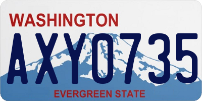 WA license plate AXY0735