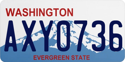 WA license plate AXY0736