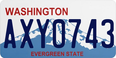 WA license plate AXY0743