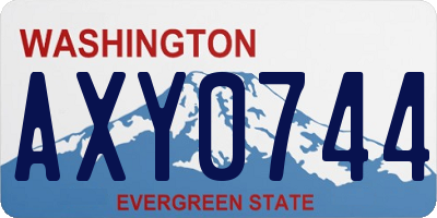 WA license plate AXY0744