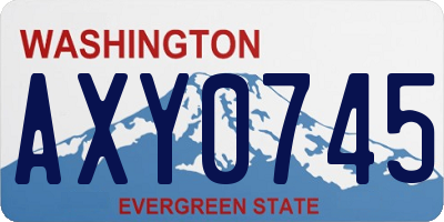 WA license plate AXY0745