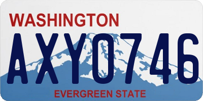 WA license plate AXY0746
